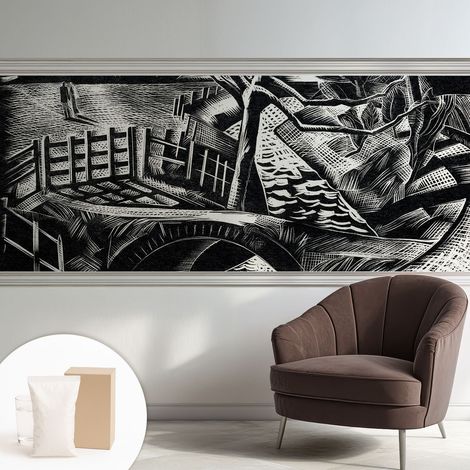 Tapete Vliestapete mit Kleber für Wohnzimmer Schlafzimmer Küche - Wanddekoration Architektonische Landschaft 250x104 cm (1/5)