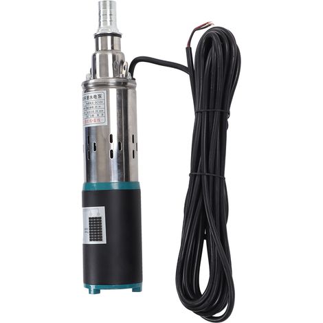 Pompe à vis CC 180 W, hauteur de refoulement 25 m, moteur en cuivre, débit élevé, haute pression, à balais, pour irrigation solaire, 12 V CC (1/5)