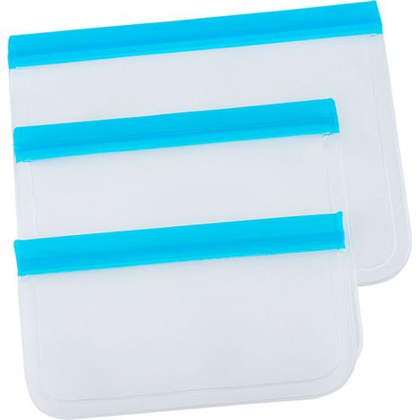 Lot de 20 sacs de congélation réutilisables à fermeture zip, transparents, en PEVA, pour le rangement des aliments dans la cuisine et le réfrigérateur. (1/5)