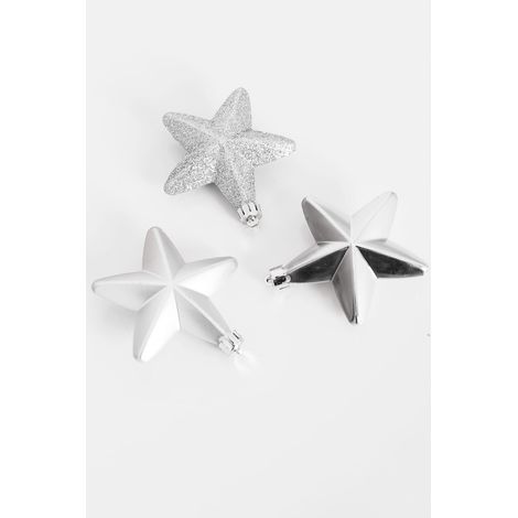 Décoration de Noël kaemingk lot 6 étoiles argent 7.5 cm (1/2)