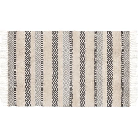 Tapis design bandes - 90 x 150 cm - Beige - Livraison gratuite (1/5)