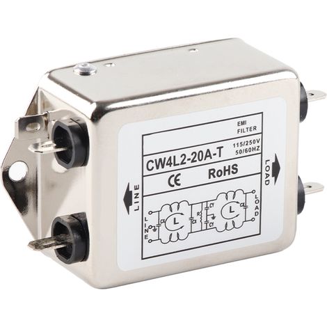 Borne de filtrage EMI pour ligne électrique 115 V/250 V 20 A 50/60 Hz CW4L2-20A T (1/5)