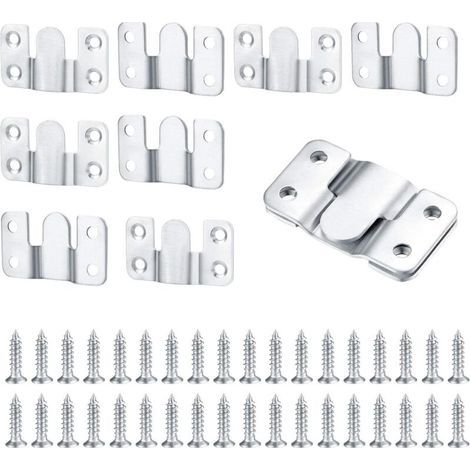10 Pièces Support Montage Encastré Dissimulé, Supports Suspension Emboîtement Robuste, Connecteur de Meubles, Matériel Suspension Mural Acier Inox Suspendu pour Photos, Miroirs, Sffichage d'ima (1/4)
