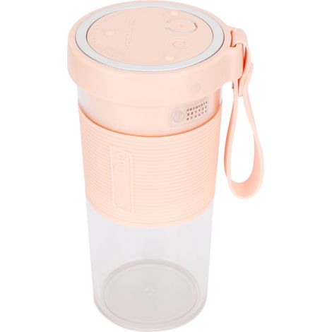 Tragbarer elektrischer Fruchtsaftbecher mit dreiblättrigem Schneidkopf, 2000 mAh, für Reisen und Zuhause, USB-aufladbar (Pink, 320 ml) (1/5)