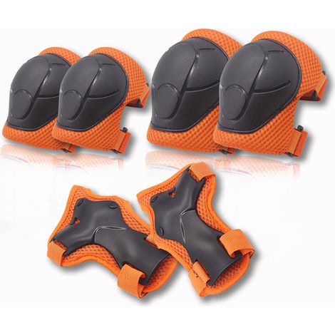 Ensemble de six protections pour genoux et coudes - orange (1/5)