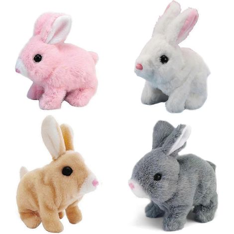 Lapin en peluche électrique interactif qui saute et marche, jouet idéal pour les enfants. (1/5)