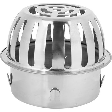 Siphon de sol rond en acier inoxydable pour salle de bain, cour extérieure, balcon (110 mm/4 po) (1/5)