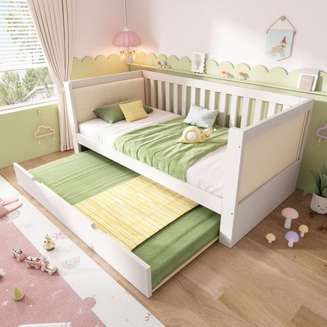 posto letto 90x200 estraibile legno massello bianco HAVRYA (1/5)