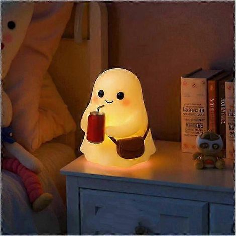 Veilleuse mignonne pour enfants, lampe fantôme magicien, veilleuse en silicone rechargeable, veilleuse pour chambre d'enfant, décoration amusante, cadeau de Noël ou de fêtes. (1/2)