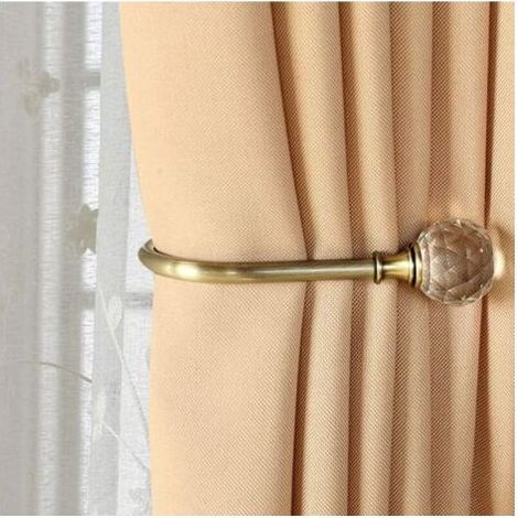 Embrasses de rideaux Crochets muraux en U en métal Embrasses pour rideaux, Embrasses en métal -4pcs (Bronze) (1/4)