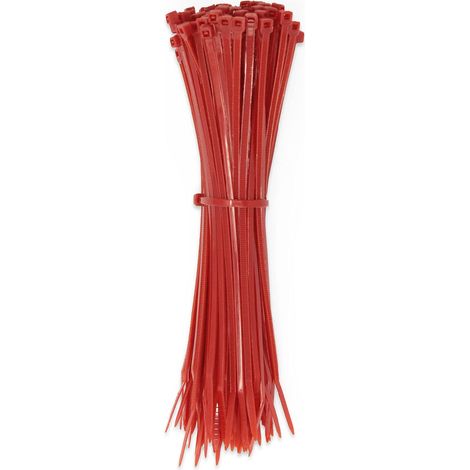 Attaches de câble 3x160mm - 100 pcs - Serre-câble, serre-câble - Ultra résistant (Rouge) (1/3)