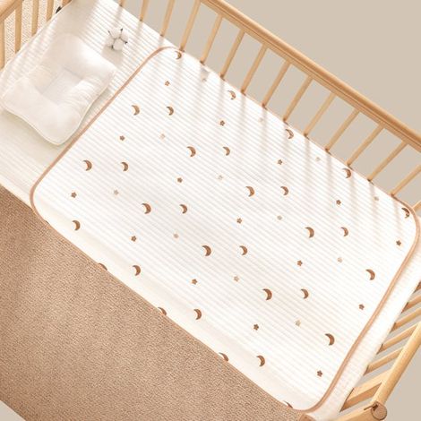 Fasciatoio impermeabile per neonati, assorbente per urina lavabile, 70 x 90 cm, TPU impermeabile, superficie in cotone, traspirante e a prova di perdite, per neonati (1/5)