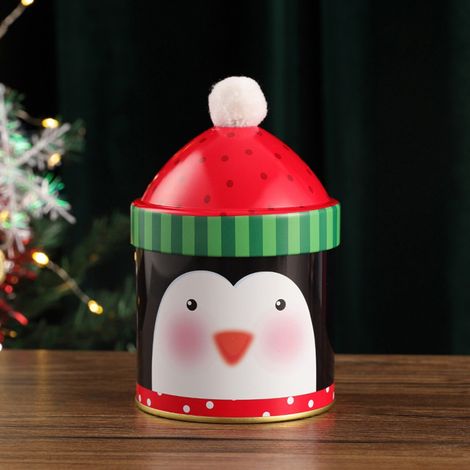 Boîte De Rangement En Fer - Boîte À Bonbons De Noël - Pour Biscuits Et Confiseries - 14 x 9 x 9 cm - Multicolore - 1 Pièce (1/5)