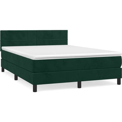 Maison Exclusive - Cama box spring con colchón terciopelo verde o (1/5)