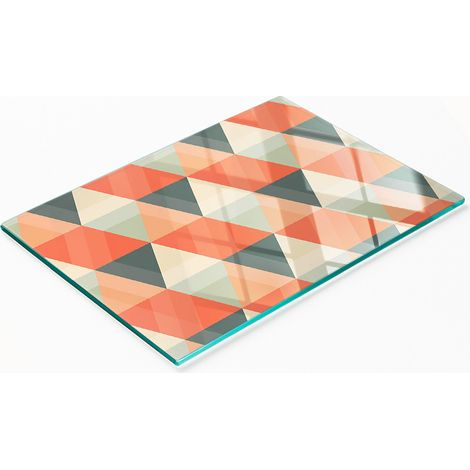 Tablero de vidrio decorativo multifuncional con formas geométricas de 80x52 cm. (1/5)