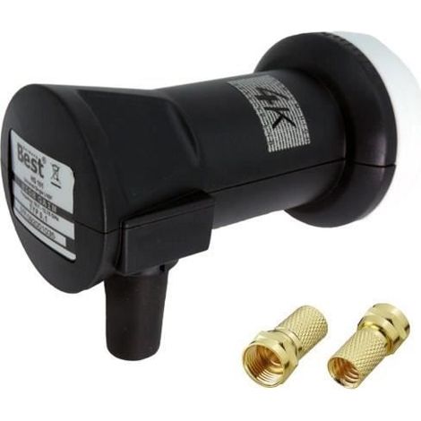 LNB Single Best Germany HIGH GAIN 70 dB + 2 Fiches or - Tête parabole universelle compatible Canal+ Canalsat
