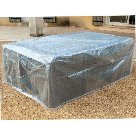 Gartenmöbelabdeckung 220 x 120 x 70 cm – Wasserdicht und fäulnisbeständig – Passend für 4 Stühle – UV-behandeltes Polyethylen (1/5)