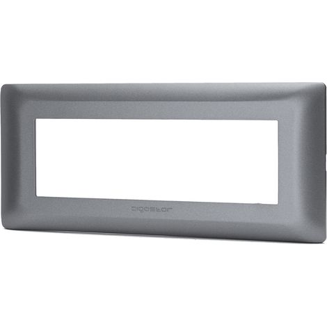 Placca 6 moduli 506 in plastica grigia compatibile anche con BTicino Matix