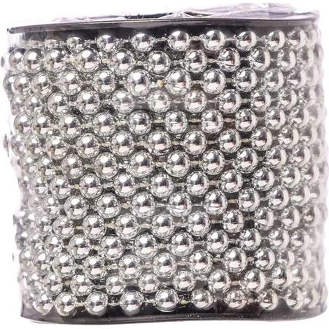 ARPIMEX Ghirlanda Perle Natale D 6 Mm L 10 Mt Plastica Argento