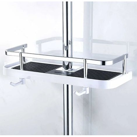 Mensola per doccia Candyse, cestino portaoggetti, montaggio a parete regolabile, metallo antiruggine, 270 mm x 116 mm x 50 mm
