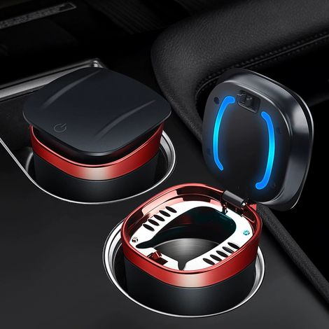 Auto-Aschenbecher – Multifunktionaler Aschenbecher – Leuchtender Deckel – Autozubehör – Aschenbecher mit Deckel (1/2)