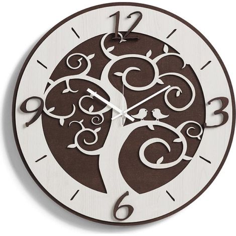 Orologio da parete D50 ALBERO DELLA VITA moderno in legno laminato RSN (1/3)