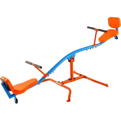 Balançoire à Bascule, Capacité de Charge 136 kg, avec Poignées Confortables, Sièges à Dossier, Larges Pieds de Support, Équipement de Jeu Extérieur Rotation à 360°, pour 2 Enfants 3 Ans et Plus (1/5)
