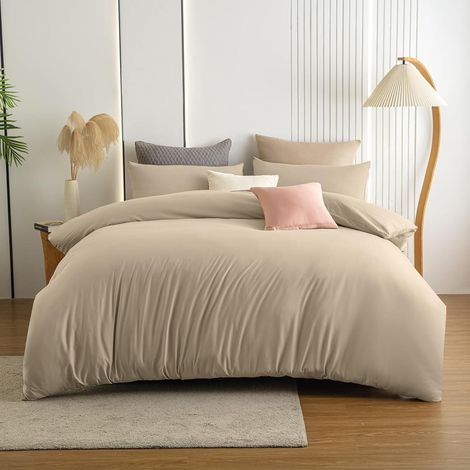 Bettwäsche 220x240 240 x 220cm + 2x 80 x 80cm 02 - Sandy Beige (1/5)
