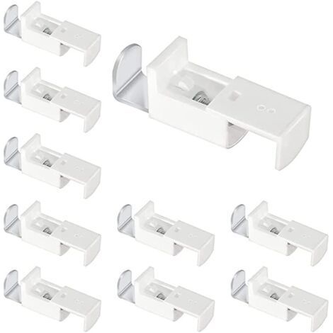 10 Pièces Support de Fixation pour Stores Plissés Tendus Attache de Support de Serrage en Métal, Supports de Serrage des Plis Tendus au Cadre de Fenêtre sans Outils sans Collage sans Perçage (1/5)
