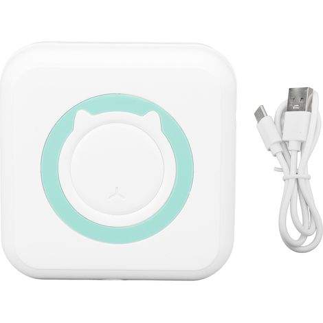 Ortviai Imprimante Thermique Portable Bluetooth Haute Résolution Sans Encre pour Photos, Notes et Étiquettes – Bleu Vert (1/5)