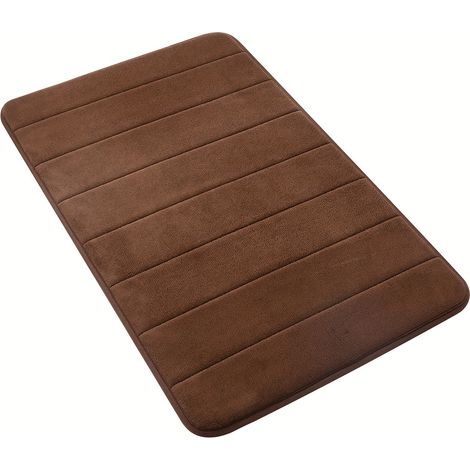 Tapis de bain viscoélastique, absorbant, antidérapant, lavable, 41 x 61 cm, gris (1/4)