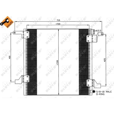 Condenseur, climatisation NRF 35579 MERCEDES-BENZ 1638300070 A1638300070