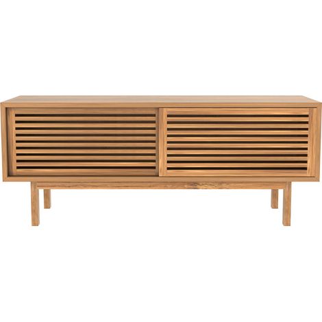 Mueble de TV en madera de teca, 2 puertas correderas - Bormes