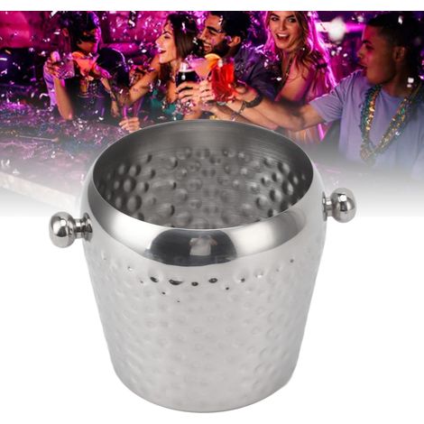 Seau à glace 1L, glaçons en granulés, mini seau à glace, seau à glaçons style marteau argenté (1/5)