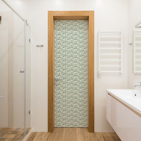 Sticker porte, feuillage Vert inspiration william moris , 204 cm X 60 cm (1/5)