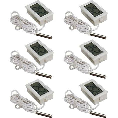 LCD Digital Thermometer with External Probe for Refrigerator Refrigerator Aquarium Fish Tank (White) (1/5)