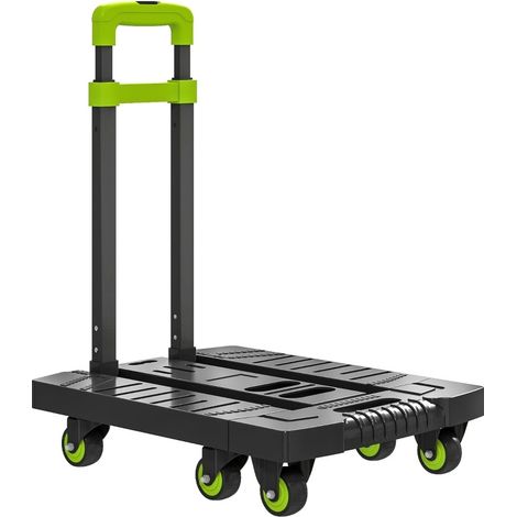 Carro plegable de metal verde con ruedas y asa ajustable 49 x 35 x 102 cm (1/5)