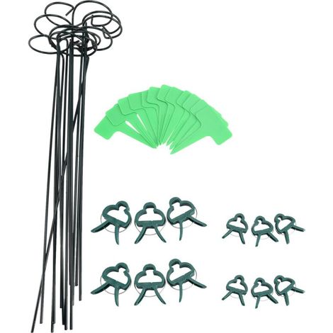 Lot de 12 tuteurs pour plantes, supports de jardin pour fleurs, tuteurs métalliques pour tiges individuelles de tomates (1/5)