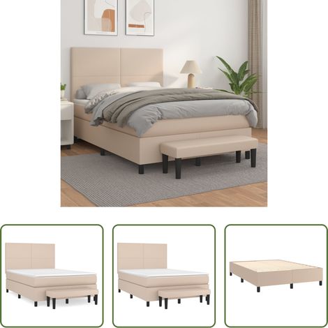 vidaXL Taschenfederkern Matratze - Boxspringbett Matratze Cappuccino-Braun 140x190cm Kunstleder (1/5)