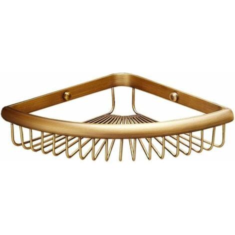 Étagère d'angle murale en laiton massif antique, fixation murale, étagère de rangement en laiton doré, coin pratique, design classique, robuste et élégant. (1/4)