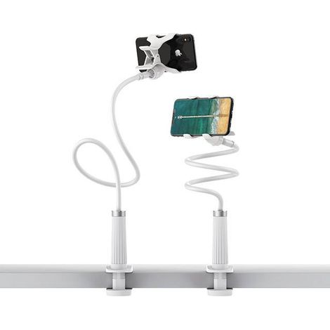 Soporte universal para telefono tableta y tripode con brazo flexible color blanco