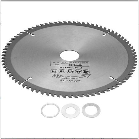 Lame De Scie Circulaire - 210 mm - Alésage 30 mm - 80 Dents - Carbure Cémenté - Pour Scies À Table Et Scies À Main (1/5)