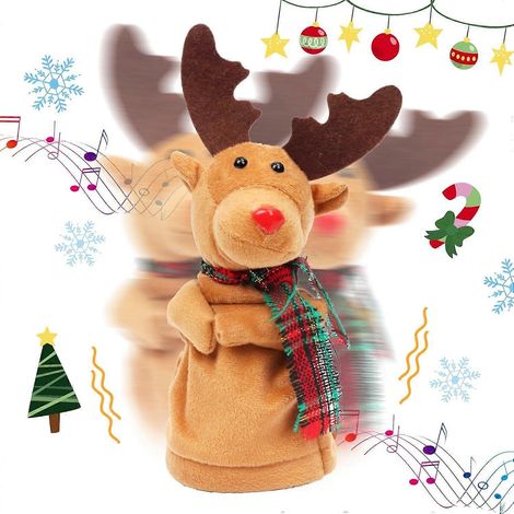Renne de Noël musical et dansant en peluche, chantant « Jingle Bells », avec un élan électrique interactif. Cadeau de Noël ou d'anniversaire pour les tout-petits et les enfants. (1/5)