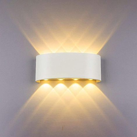 applique Murale Industriel Led 8w Lampe - Blanc, Lumire Chaude Intrieur En Aluminium Lumire Up Down Pour Salon Loft Couloir Hall Escalier (1/5)
