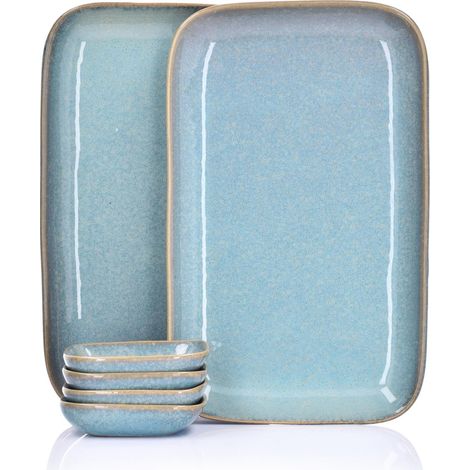 6-teiliges Sushi-Set, blaues Steingut, für 2 Personen, Thora Duke (1/5)
