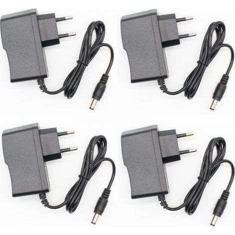 4 TRASFORMATORE ALIMENTATORE UNIVERSALE 1A PRESA SPINA CASA LED AC 220V 12V