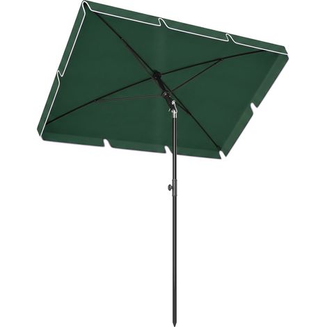 Parasol terrasse verte alu 198x130x245 cm rectangulaire, inclinaison (1/5)