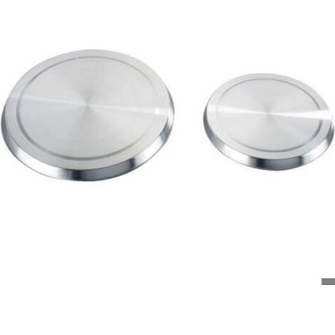 Cache-plaques - Acier Inoxydable - Pour Cuisinière Électrique - Diamètre 16 cm et 20 cm - Finition Mate - Lot de 4
