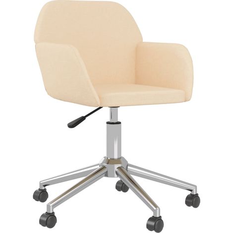 Sedia poltrona girevole ufficio computer studio tessuto crema 020024100