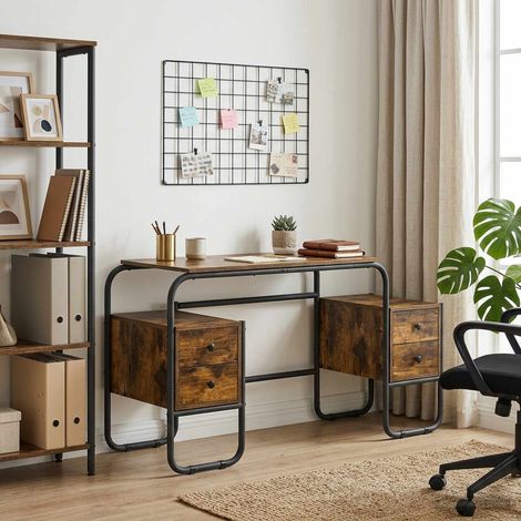 vidaXL Bureau avec rangement Chêne fumé 145 x 50 x 75 cm (1/5)